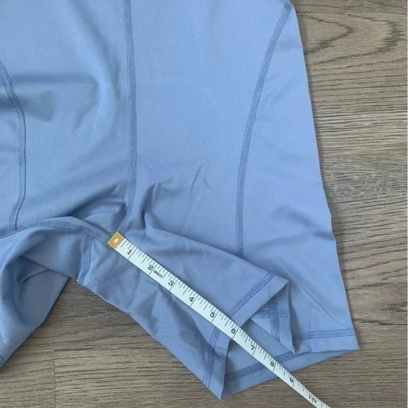 Yogalicious Illusion Ribbed Lotus Short Romper - Size M - Light Blue - NWT - Picture 13 of 13